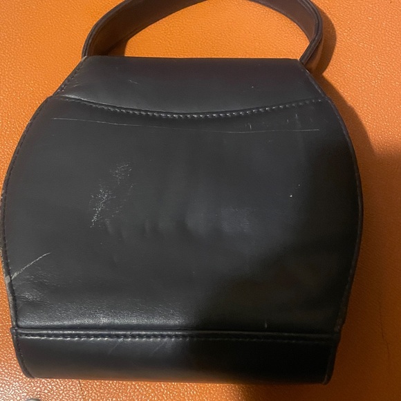 Vintage lord and Taylor navy top handle bag Leather Handbag small and chic - Picture 4 of 9